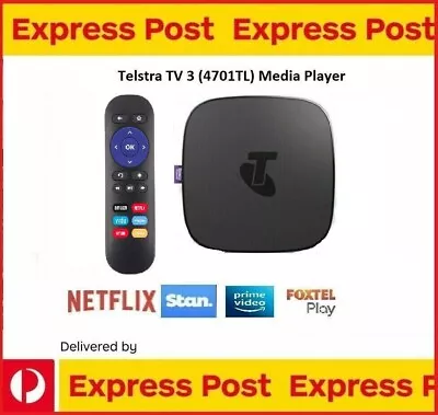 Telstra TV 3 Powered By Roku 4K Model - 4701TL YOUTUBE NETFLIX Disney+ STAN • $104.99