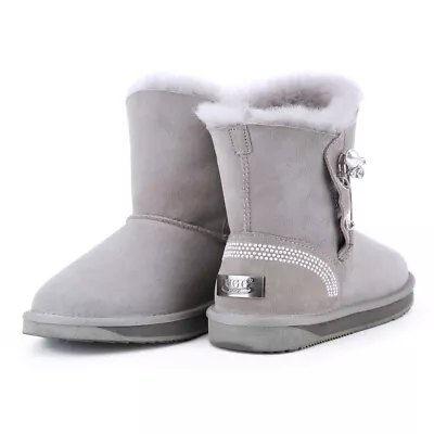 $55.99 • Buy UGG Boots Women's Classic Australian Premium Sheepskin Wool Water Resistant Grey