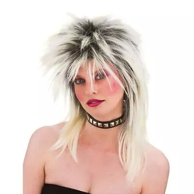 Wicked Costumes Long Rocker Wig 1980s Adult Fancy Dress • £9.49