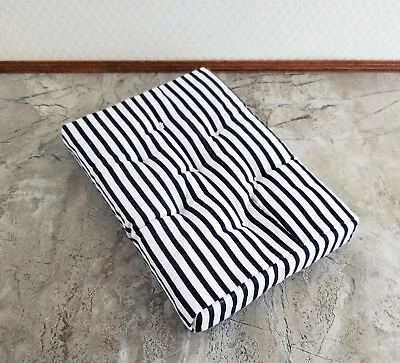 Dollhouse Miniature Mattress Double Size Black & White Striped 1:12 Scale • $7.49