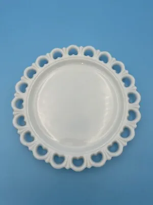 Vintage X-Large Lace Scallop Edged Anchor Hocking Milk Glass Platter • $30