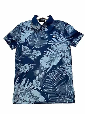 J.Lindeberg Martin Print Golf Shirt Size Small Men Hibiscus Blue Polo • $31