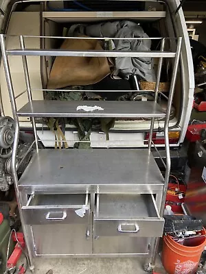 Vintage Stainless Steel Cupboard Industrial Medical Step Back Cabinet--- Unitron • $1250