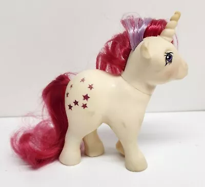 Vintage 1983 My Little Pony G1 MOONDANCER White Unicorn Moon Stars Pink Hair  • $12.95