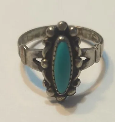 Vintage Navajo Sterling Turquoise Ring Size 5 • $19.99