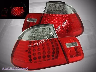 02-05 Bmw E46 Tail Lights Clear Red Led Sedan 325 330 328 • $177.99