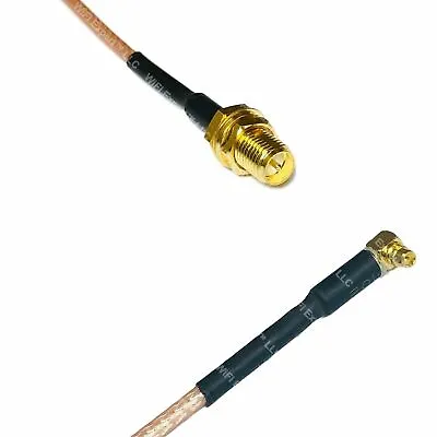 USA-CA RG316 RP-SMA FEMALE To MMCX MALE RIGHT ANGLE Coaxial RF Pigtail Cable • $12.74