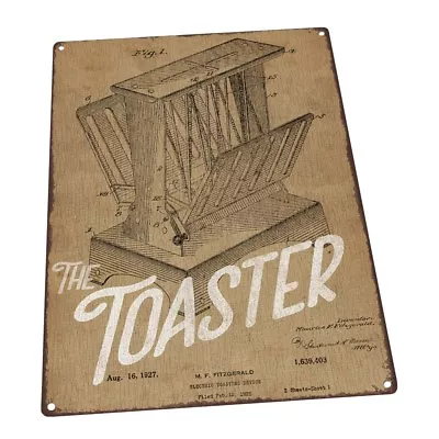 Toaster Patent Illustration Metal Sign; Wall Decor For Kitchen And Dinning Room • $109.99