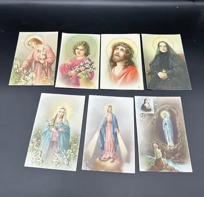 Vintage LARGE 3x5 Bible Prayer Card Lot Jesus Mary Saints 30s 1940s Basevi JS • $18.58