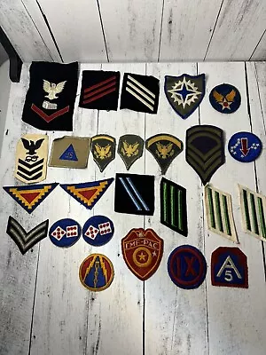 VINTAGE ESTATE WW2 Mixed US MILITARY PATCH LOT OF 26 PATCHES • $69.99