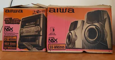 £149.99 • Buy Aiwa CX-NS555 Stereo CD3 Dual Cassette Player Radio Stereo HiFi + Speakers Boxed