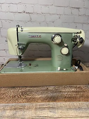 Vintage White 8930 Zig Zag Electric Sewing Machine + Case & Manual Green • $149.95