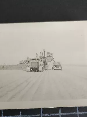 Vtg Found Photo 1947 B & W Great Falls Montana Sheffels Wheat Farm Old Tractors • $7