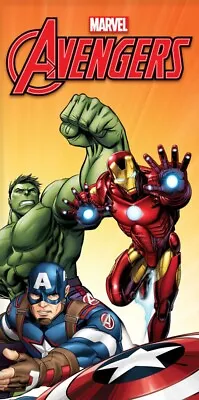 Marvel Avengers Beach Bath Towel 70 X 140 Cm 100% COTTON Hulk Cap Iron Man • £17.90