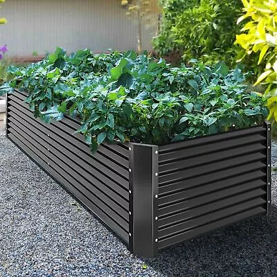 6FT Long Galvanized Garden Metal Raised Vegetable Trough Bed Box Planter Outdoor • £62.95