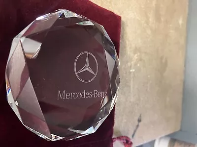 Vintage Mercedes Benz Crystal Glass Paperweight No Box • $90