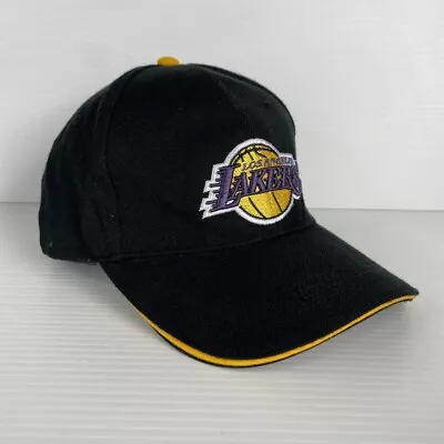 LA Lakers NBA Strapback Hat Cap Yellow Purple Black Adjustable • £18.55