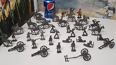 Vintage Lead Metal Toy Indians & Soldiers Figures Cannons Cavalry Horse • £15