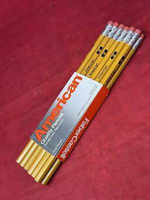 12 NOS Faber Castell American Wood Pencil No 2 Bonded Lead Made In USA NEW VTG • $9.95