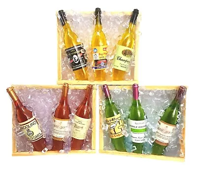 Doll House Accessories - 3 Wine Bottles N' Ice With A Crate • $5.10