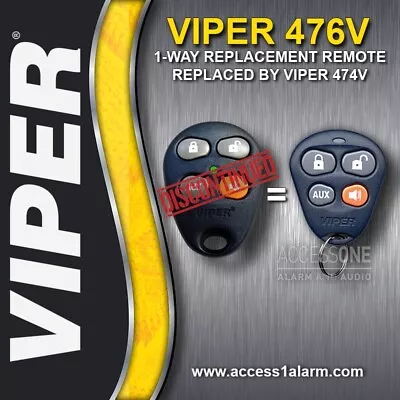 NEW Viper 474V 4-button 1-Way Remote Control For The Discontinued Viper 476V • $50.99