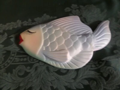$14 • Buy Vintage Chalk Ware Fish Wall Decor 1966 Signed, Miller Studio?