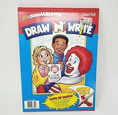 Vintage Mcdonalds Mcdonaldland Draw N Write Activity Book Pad Paper W/ Stickers  • $29