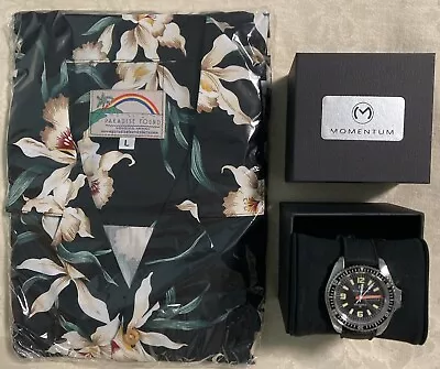 Momentum Magnum PI Watch Sea Quartz 30 [42mm] Black Tropic FKM Rubber + Shirt • $349.99