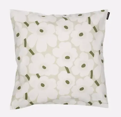 Marimekko Mini Unikko Pillow Case Cushion Cover White And Green Finland • $50