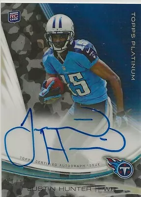 2013 Topps Platinum Refractor 1/10 Justin Hunter #A-JH Rookie Auto SP • $14.97