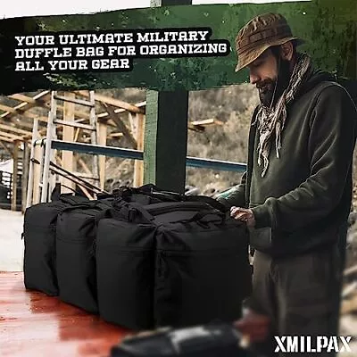  100L Large Military Duffle Bag Deployment Bag Load Out Bag Sports Black • $88.09