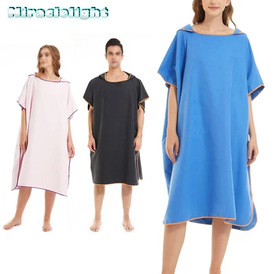 £7.99 • Buy Unisex Beach Towel Changing Robe Bath Hooded Quick Dry Poncho Bathrobe Cloak