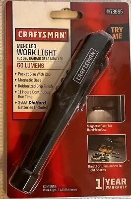 Craftsman Mini LED Work Light Pocket Clip Magnetic Base Black AAA 73965 NEW • $30