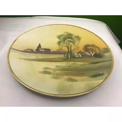 Vintage Nippon Hand Painted Porcelain Plate Plaque With Beautiful Coloring And G • $12.60