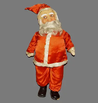 ANTIQUE CHRISTMAS GERMANY FIGURE Straw Stuffed Mask Face 25  SANTA CLAUS DOLL • $135