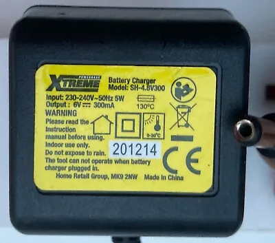 Xtreme Battery Charger SH4.8V300 6V 300mA Challenge CSD48TLB Cordles Screwdriver • £12