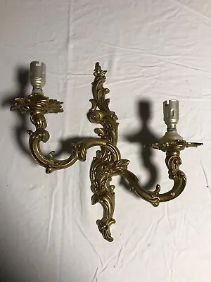 2 Branch Brass Candle Electric Wall Light • £29.50