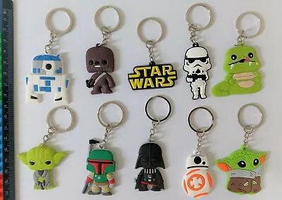 $17.99 • Buy 10 Pcs Star Wars Keychains Keyring School Bag Tag Birthday Party Favors