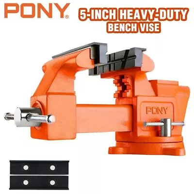 PONY 5inch Bench Vise Heavy-Duty Utility Combination Pipe Vise 360 Degree Swivel • $79.99