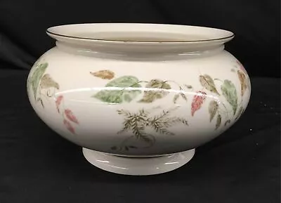 Vtg Lenox Impressions Illusive Leaves 6  High Ivory Porcelain Centerpiece Bowl • $24.99