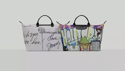 LONGCHAMP JEREMY SCOTT Hollywood Greeting Card Le Pliage Tote Travel Bag Limited • $315