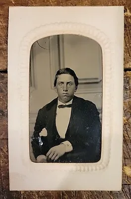Antique Tin Type 1890-1910 - Young Man Double Breasted Suit - New London Ct. • $6.49