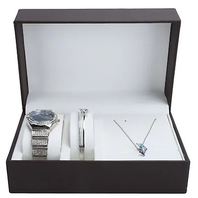Luxury Ladies Watch Necklace Bracelet Gift Set Women Girls Fashion Jewelry Gifts • $54.07