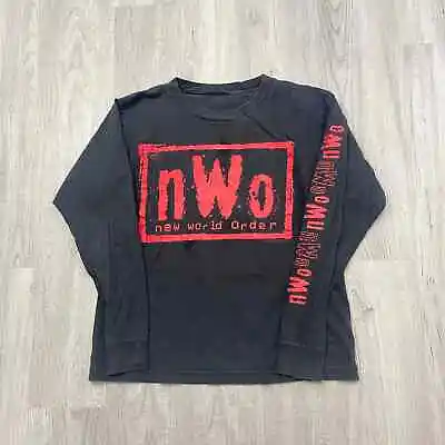 VINTAGE 1998 WCW NWO Wolfpack Long Sleeve Shirt Size Medium M 90s Black  • $51