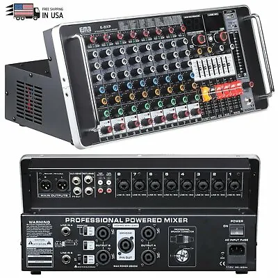 EMB TX8P 1300W 8 Channel Power Mixer Console W/ DSP Effect Bluetooth Record • $379.99