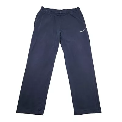 Nike Vintage Sweatpants Mens Large Navy Blue With Mini Swoosh Y2K Heavyweight  • $19.99