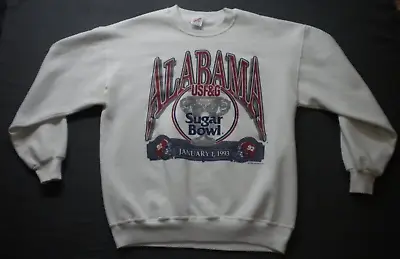 Vintage 1992 Alabama Crimson Tide National Champs Sugar Bowl XL Sweatshirt 90s • $34.99