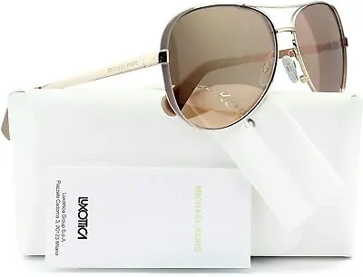 Michael Kors MK5004 1017R1 Chelsea Aviator Sunglasses Rose Gold W/Gold Mirror • $59.99