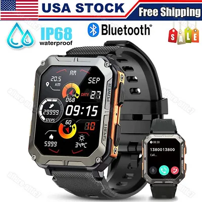 Military Smart Watch For Men (Answer/Make Calls) Rugged Tactical Fitness Tracker • $27.59