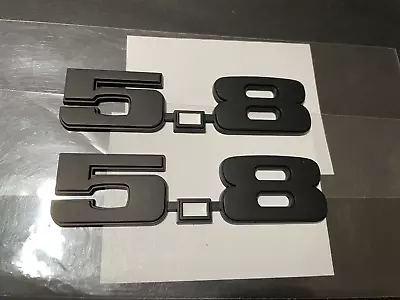 2pcs 1965-1995 351W Matte Black & White 5.8 Liter Emblem 4.75  X 1.25  • $18.95